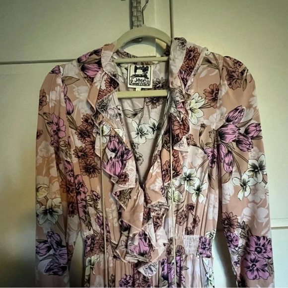 Jaase Chantal Lily Boho Floral Ruffle Maxi‎ Dress Size Large Cottage Corr - Picture 3 of 12